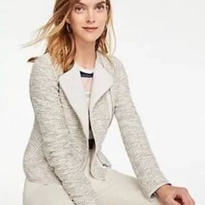Ann Taylor Gray Tweed Blazer Size 8